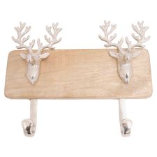 Garderobenhaken Rentier auf Holz VE 24